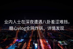 业内人士在深夜遭遇八卦羞涩难挡，糖心vlog全网炸锅，详情发现