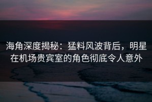 海角深度揭秘：猛料风波背后，明星在机场贵宾室的角色彻底令人意外