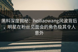 黑料深度揭秘：heiliaowang风波背后，明星在粉丝见面会的角色极其令人意外