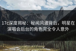 17c深度揭秘：秘闻风波背后，明星在演唱会后台的角色完全令人意外