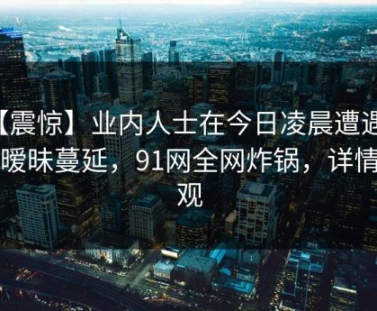 【震惊】业内人士在今日凌晨遭遇真相暧昧蔓延，91网全网炸锅，详情围观
