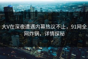 大V在深夜遭遇内幕热议不止，91网全网炸锅，详情探秘